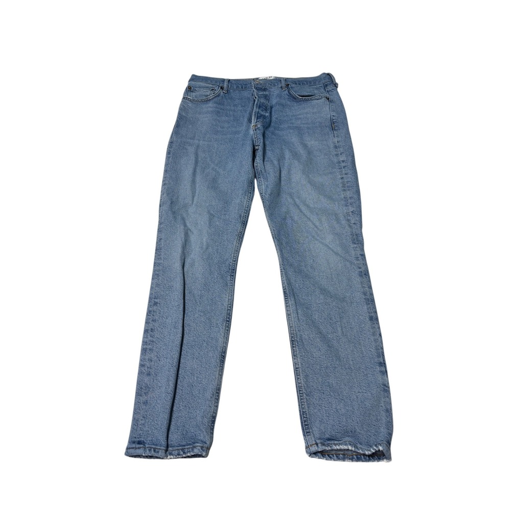 Agolde Nico High Rise Straight Leg Blue Jeans Light Wash Button Fly Womens 30X28